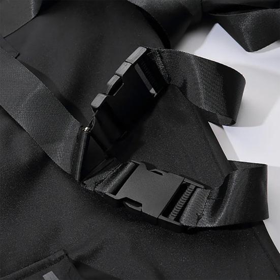 Мужские брюки-карго в стиле хип-хоп, индивидуальные прямые брюки с ремешком, декор, сплошной цвет, глубокая промежность, свободная уличная одежда, эластичная талия, мужские брюки с ремешками на щиколотке