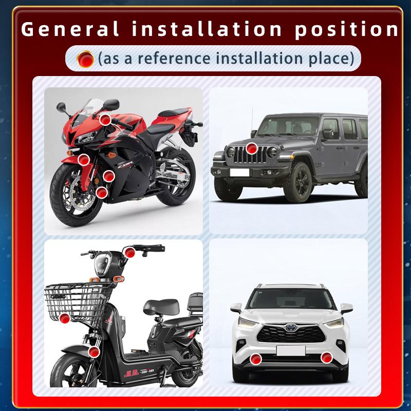 Мотоциклетная фара, противотуманная фара, вспомогательный прожектор, светодиодный рабочий светильник для вождения, двухцветный мини-светодиодный мини-светодиодный светильник для скутера, велосипеда, мотоцикла