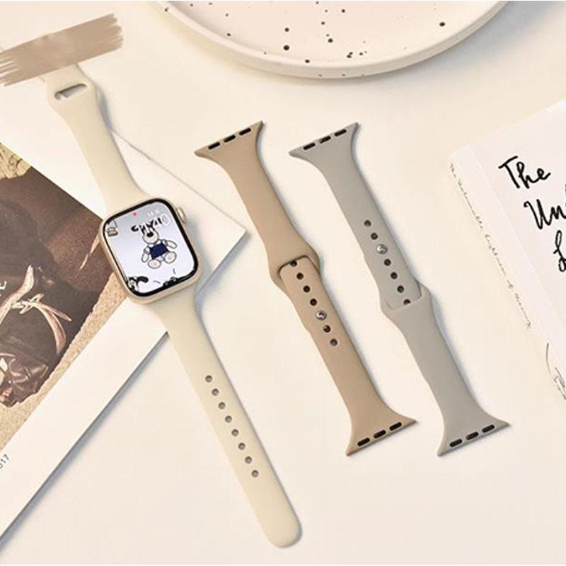 Тонкий силиконовый ремешок для Apple Watch 46 мм Band 44 мм 45 мм 38 мм 42 мм 49 мм Bracelet iWatch Correa Serie 8 7 6 5 SE 4 9 10 ultra 3 2