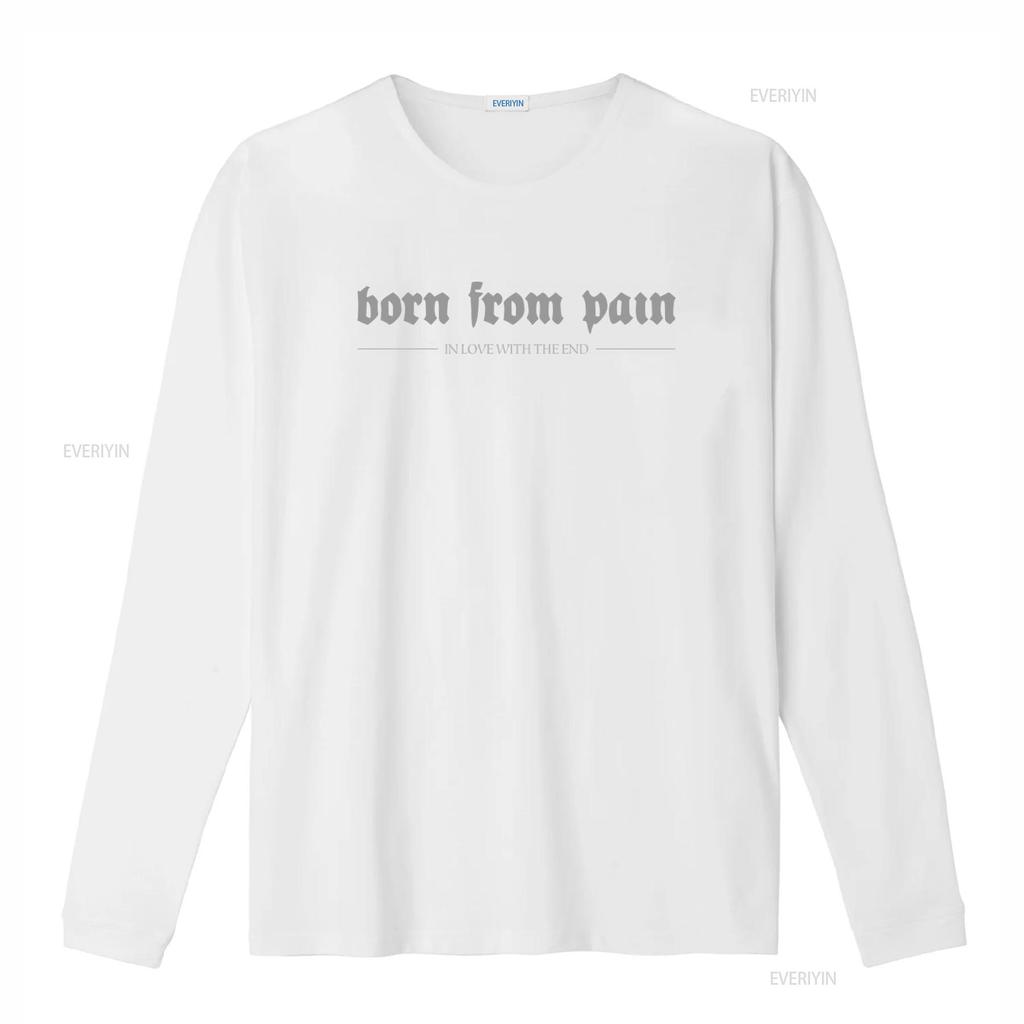 Born From Pain T Shirt In Love With The End Design Punk Rock Style for Men vintage Washed Top For Everyday Wear streetwear