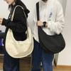 Сумки через плечо мужские однотонные большие вместительные хобо унисекс Харадзюку японский стиль нейлон водонепроницаемые дорожные сумки через плечо
