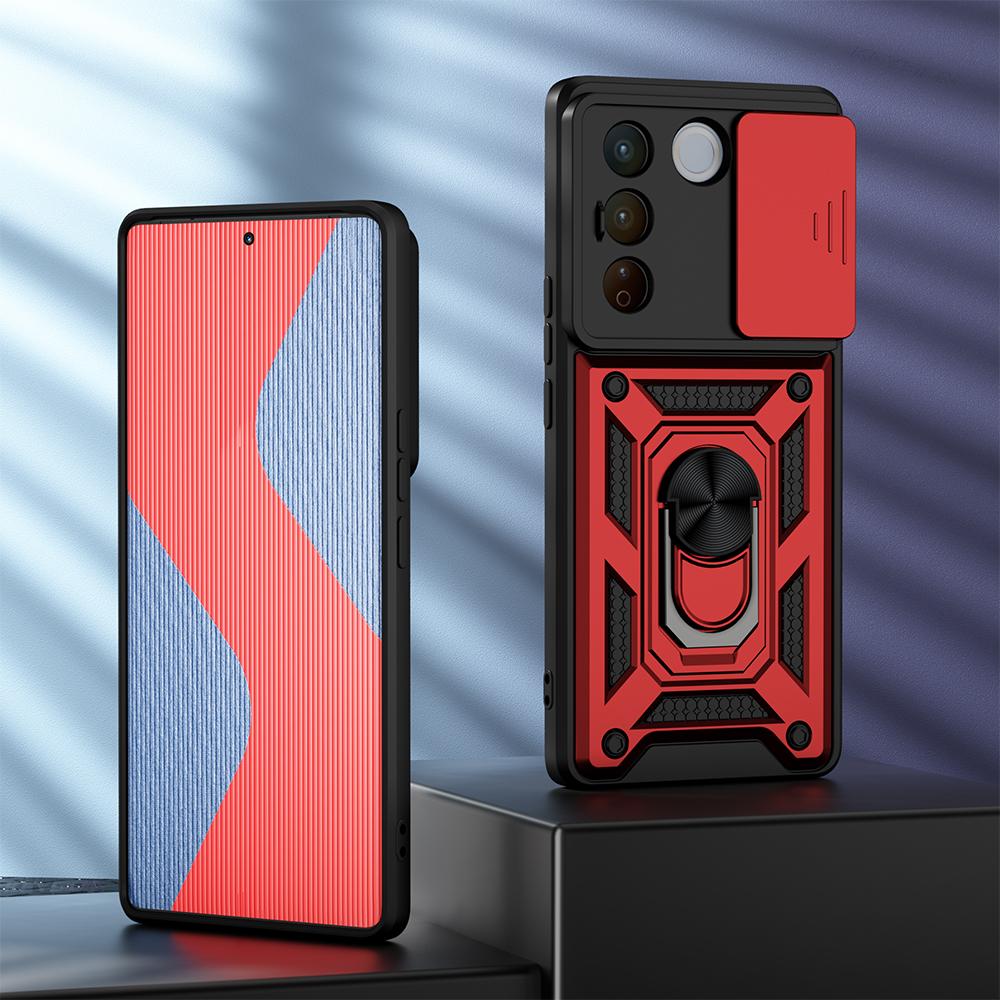 KEYSION Противоударный защитный чехол для VIVO V27 5G V27e V25e, защитное кольцо для объектива камеры, чехол-подставка для телефона для VIVO Y36 5G Y35