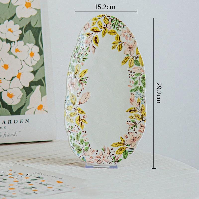 Креативные нестандартные керамические тарелки Изысканные цветы Торт Десертная тарелка Домашние деликатесы Рамен Чаша Отдых Офис Кофейная чашка