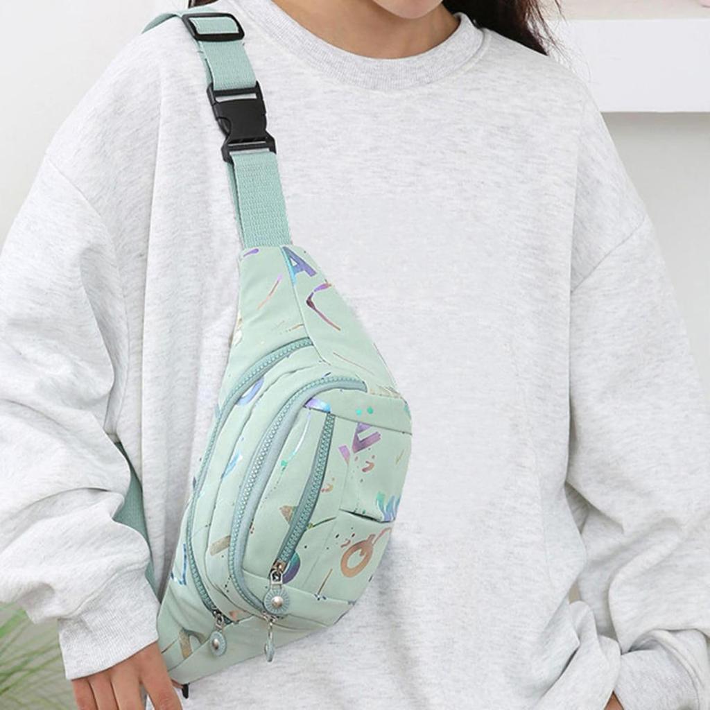 Outdoor Waist Bag Women Casual Fanny Bum Bag Running Jogging Belt Pouch Zipped Mobile Phone Bag Chest Pack Crossbody Purse