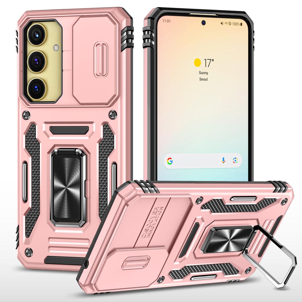 Armor Series For Samsung Galaxy A35 5G/A55 5G Kickstand Case Slide Lens Protection PC+TPU Phone Cover
