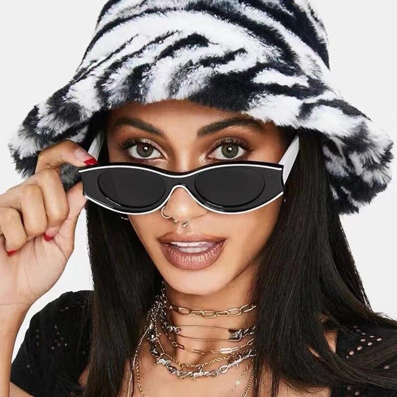 New Vintage Cat Eye Sunglasses Small Frame Retro Sunglasses Color Contrast Protection Eyewear Fashion Trendy Streetwear Eyewear