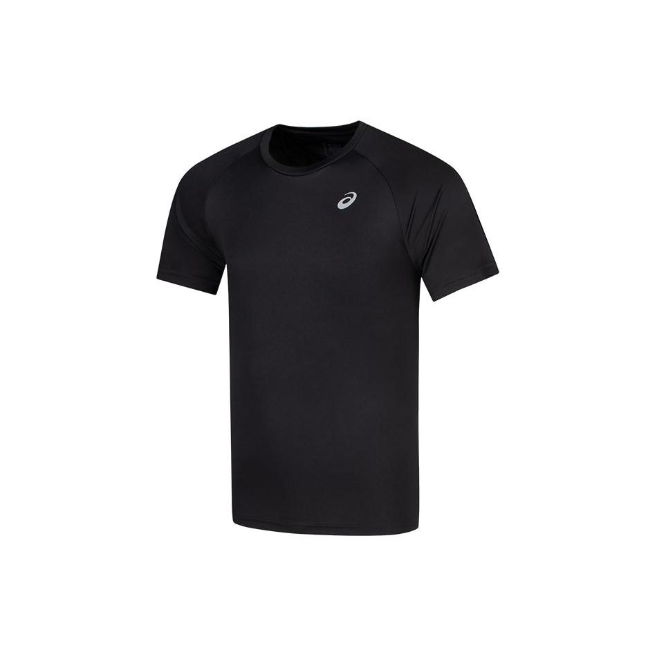 Asics Solid Color Outdoor Casual Round Neck Short Sleeve T-Shirt Men Tops Black 2011C701-001