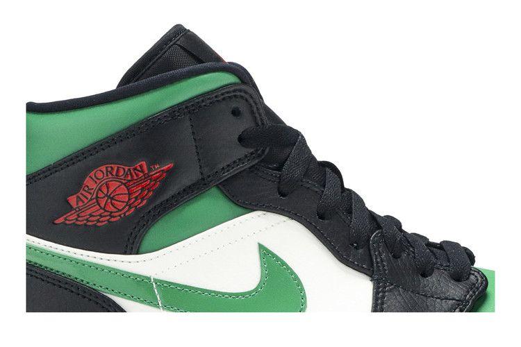 Men's Sneakers Jordan 1 Mid Green Toe Black/Gym Red-White-Pine Green