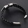 Мужской кожаный браслет в форме орла в стиле панк, однотонный мужской ювелирный аксессуар из нержавеющей стали с магнитной застежкой с гравировкой