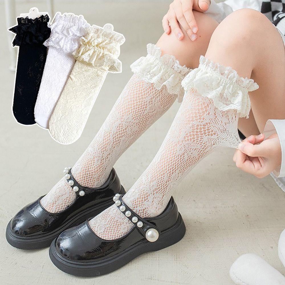 Mesh Lolita Sock Cotton Spandex Girl Long Socks Baby Dress Hollow Mesh Socks