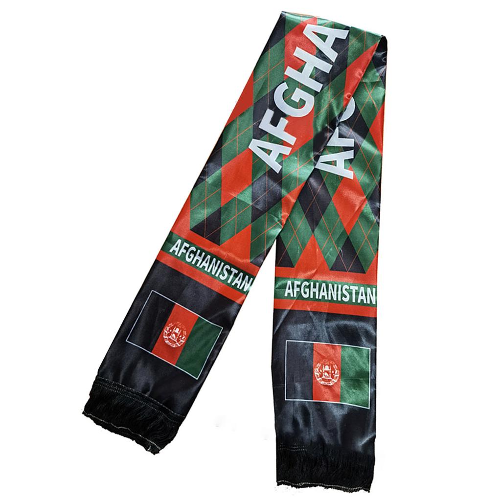 Afghanistan Scarf Holiday Theme National Flag Neckerchief Long Scarf for Football Enthusiasts and Party Decorations