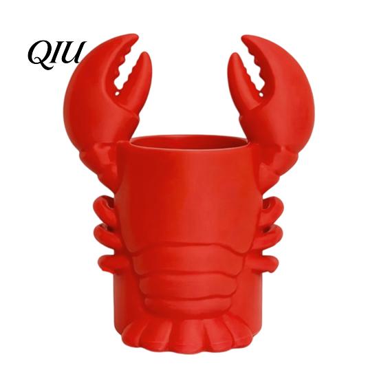 Eye-catching Desk Decor Lobster Pen Holder, Halloween Funny Sea Animal Pencil Stand, Creative Multifunctional Cup Organizer for Brushes Makeup Tools,