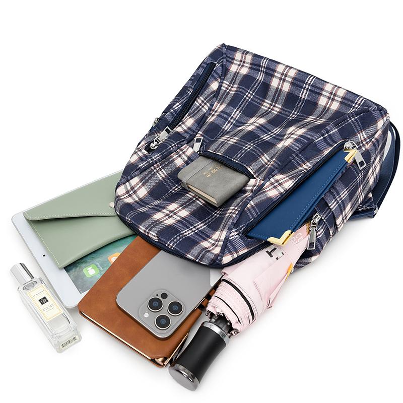 Рюкзак Campus Retro Plaid для учеников младших и старших классов, школьная сумка для девочек, большая вместимость, школьная сумка для книг