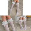 Sweet Girl Ankle Socks With Lace Edge And Mesh Hollow Design For Daily Use