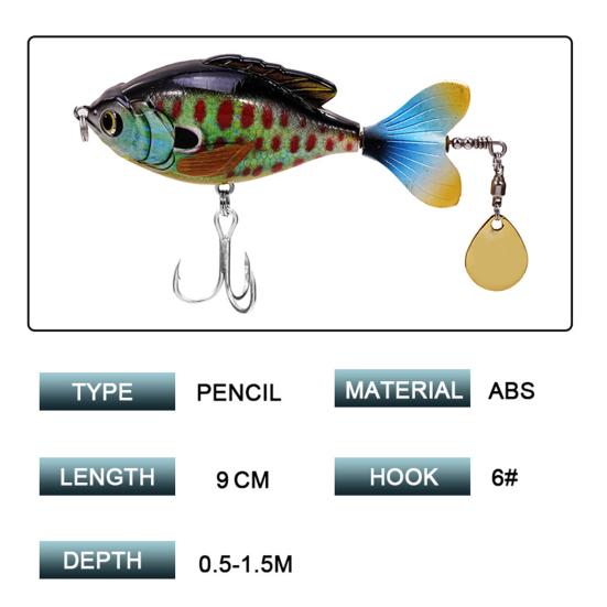 9см/16.8г Яркий Вращающийся Пропеллер Трактор Рыболовная Приманка Твердая Приманка для Рыбалки