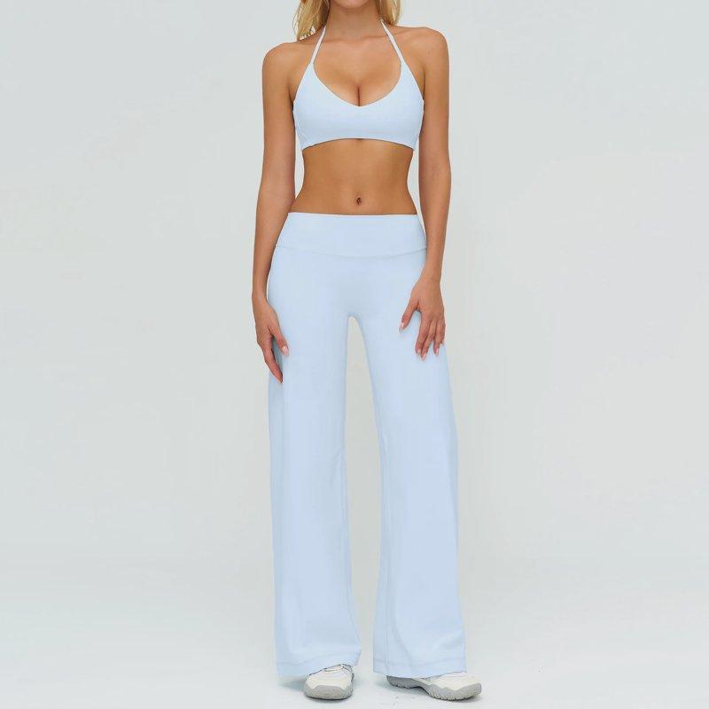 Women's Tracksuit Fitness Suit Two Piece Yoga Sets Women Sportswear Workout Sports Bra High Waist Flared Pant Gym Clothing
