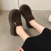 Autumn New Small Thick Sole Height Increase Casual Single Shoes Women's Retro Fashion One Pedal