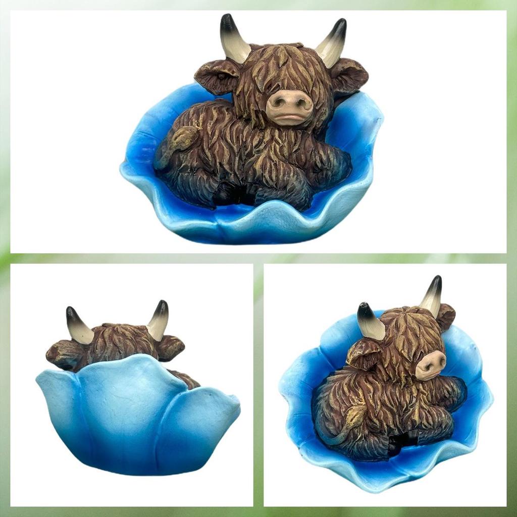 Highland Cow Sunflower Garden Ornament - Outdoor Resin Decoration Gift