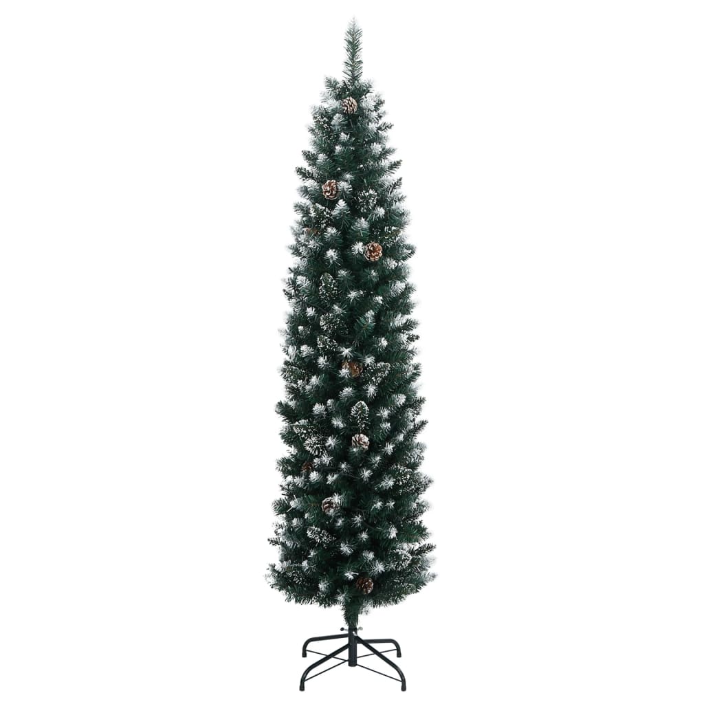 Artificial Slim Christmas Tree with 300 LEDs 240 cm