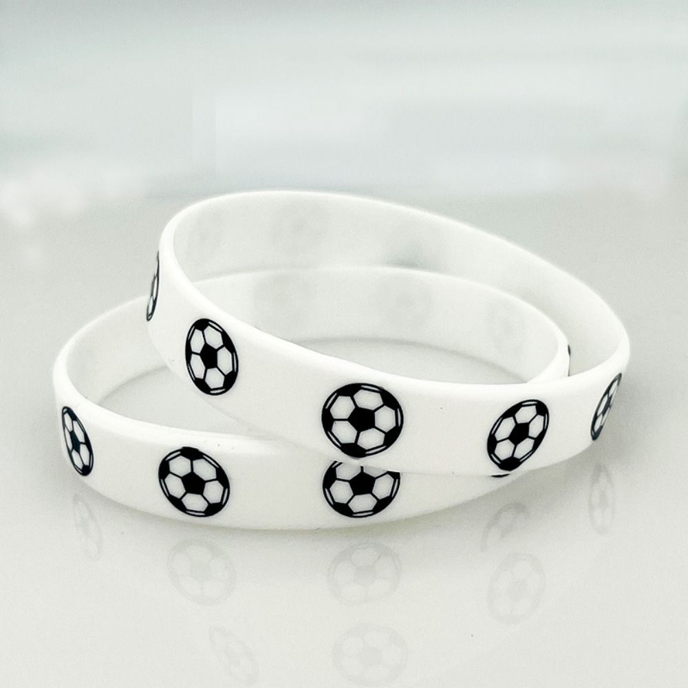 2 шт., силиконовые браслеты с принтом для спорта и футбола, сувенирные спортивные тематические браслеты, украшения для улицы