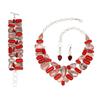 Ожерелье и комплект украшений из красного коралла родохрозита 18-20''