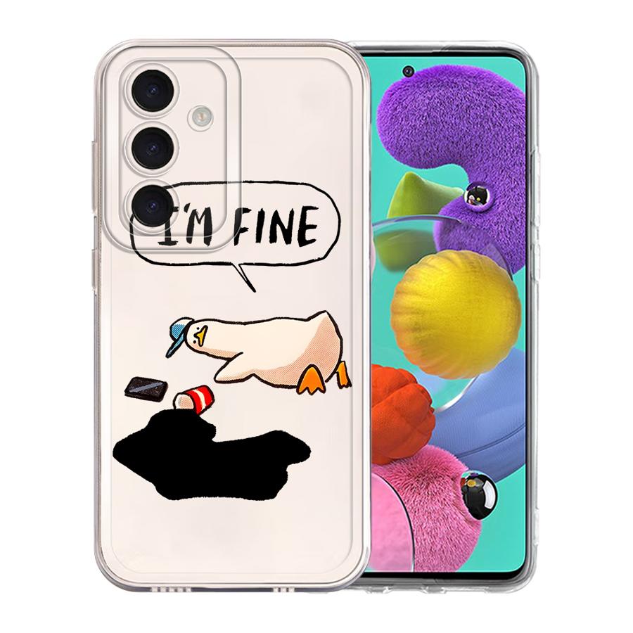 Мультяшный чехол-утка для Samsung Galaxy A57 A26 A24 A56 A25 A51 A34 A35 A52 A36 A37 A55 A54 A15 A52 A17 A14 A16 Чехол для телефона A23 A31