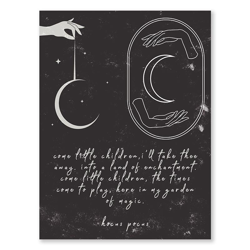 Black Skull Creative Wall Art Moon Kitten Scandinavian Poster Halloween Canvas Painting Wall Living Room Home Decoration