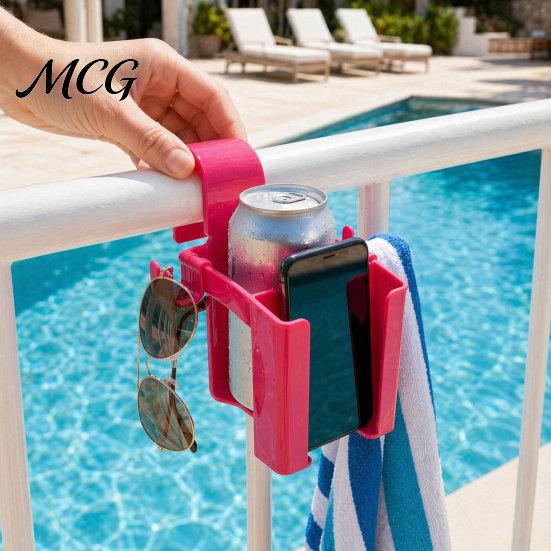 Pool Side Storage Tray 2PCS Cup Holder, Drink And Phone Rack, Holder Detachable Multifunctional Organize, for Swimming Bathtub Accessory Rack