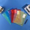 1Pcs Clear A4 Binder Pocket Snap Button Envelope Popper Wallets  for School Office Home