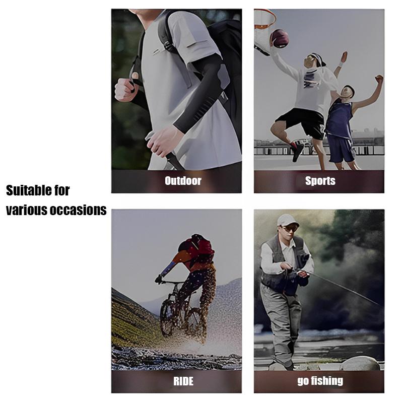 Ледяные рукава Мужские Защита от солнца и УФ-защита Длинные рукава Свободные Летние Спортивные Велосипедные Высокоэластичные Ледяной шелк Налокотники