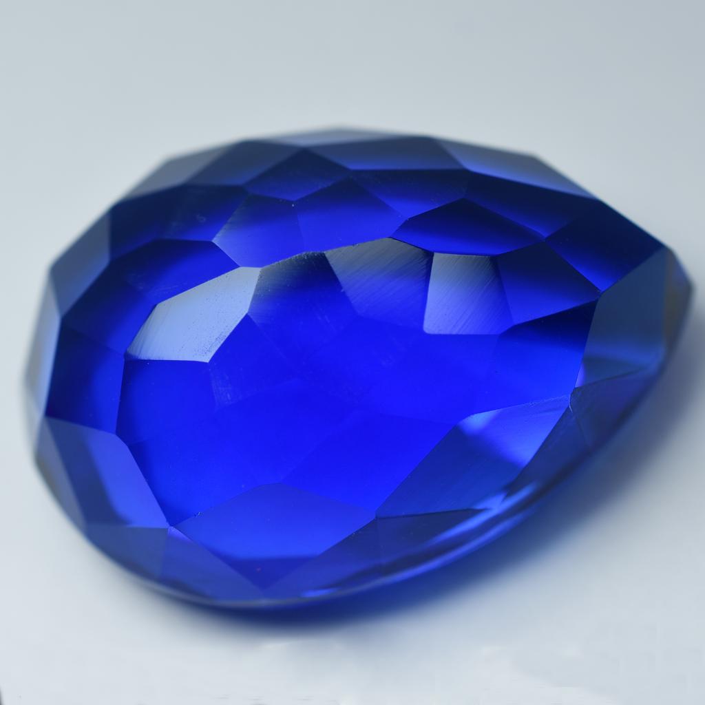 Lab-Created Blue Sapphire Loose Gemstone 63.50 ct Pear Cut September Birthstone for Gem Collections