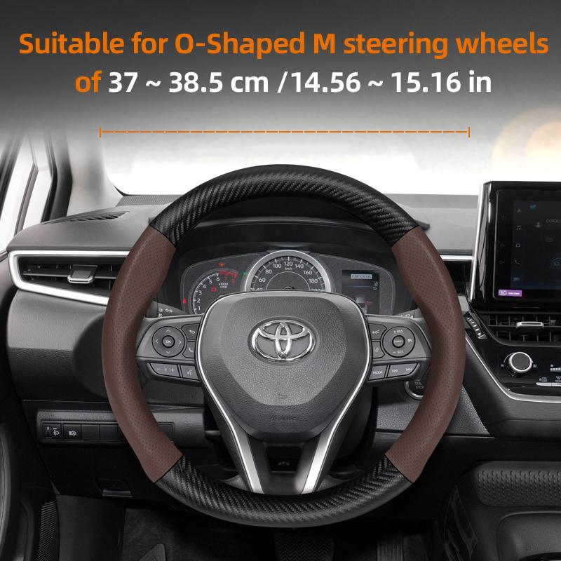 Nlzh6 Для Toyota Чехол на руль из перфорированной кожи с текстурой под карбон Chr Yaris Auris Corolla Rav4 Land Cruiser Prado Hilux