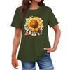 Women's Fashion Independence Day  Printed Round Neck Short Sleeved Casual T-shirt Top