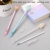 Back To School Season 10pcs 0.5mm Cute Fruit Cake Shape Gel Pen Creative Black Water Pen Gold Powder Transparent Rod Office Signature Pen