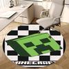 Коврик для кресла Minecraft Creeper, Круглый ковер - Офисный ковер, Машинная стирка, Нескользящий, Подходит для гостиных, спален