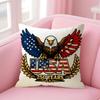 American  Year Cushion Cover Natural Linen Pillow Case DoubleSided Print Decorative Sofa Pillowcase Home Decor Gift