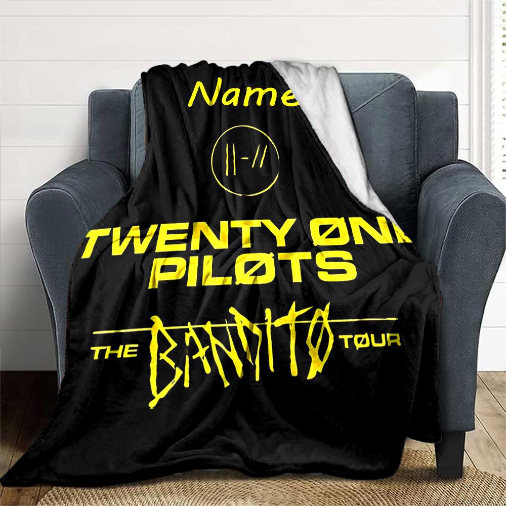 Customiz Name Personality twenty one pilots Blanket Soft &Warm Sofa Office Bed Travel Lunch Break Blanket, Gift Suitable All Seasons