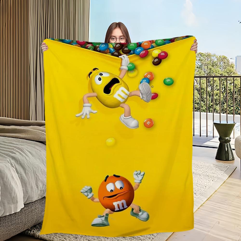 Забавный M-M&M-M's Skicomfort теплый Мягкий Домашний Детский Обед Одеяло Подходит для Гостиной Офиса Ежедневных Путешествий Подарки