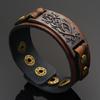 Charm Handmade Weave Brown Wide Leather Bracelet Men