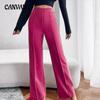 Women's Pant Solid Color Straight High Waist Pants Trousers