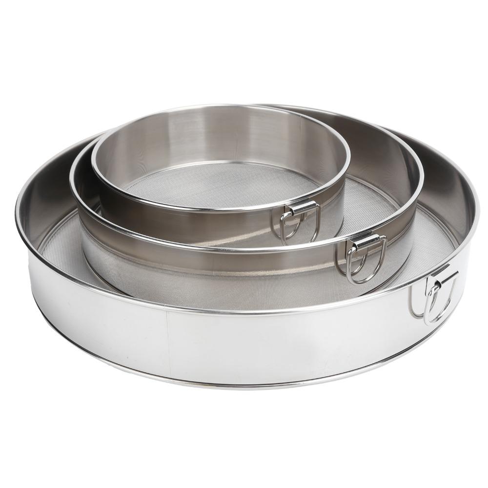 3pcs 304 Stainless Steel Powder Sifter Fine Mesh Flour Sieve Set Powder Dusting