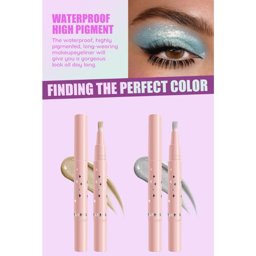 MLSMILE 8-цветная перламутровая кисть для жидких теней для век с мягкой щетиной. Бриллиантовые глянцевые жидкие тени для век, вращающиеся, многофункциональное использование.