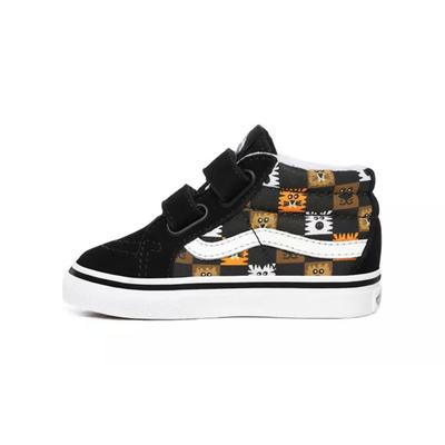 Sk8 Animal Клетчатые Полувысокие Ботинки для Ходьбы Черные Детские Ботинки VN0A348J0GN