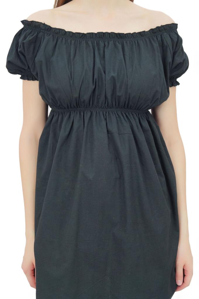 Bimba Женские топы с открытыми плечами и пышными рукавами, блузка с эластичной талией, хлопок