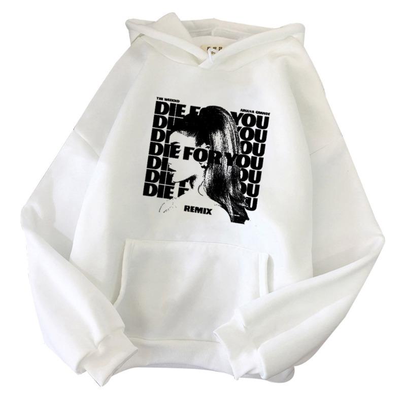Худи Ariana Grande Die for You Мерч Ariana Grande Мужская Мода Худи с Принтом Повседневная Толстовка Верх Худи Толстовка Харадзюку