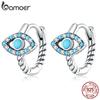 BAMOER, стерлинговое серебро 925 пробы, бирюзовый демонический глаз, пряжки для ушей для женщин, серьги-кольца в богемном стиле, ювелирные изделия, подарок для пляжной вечеринки