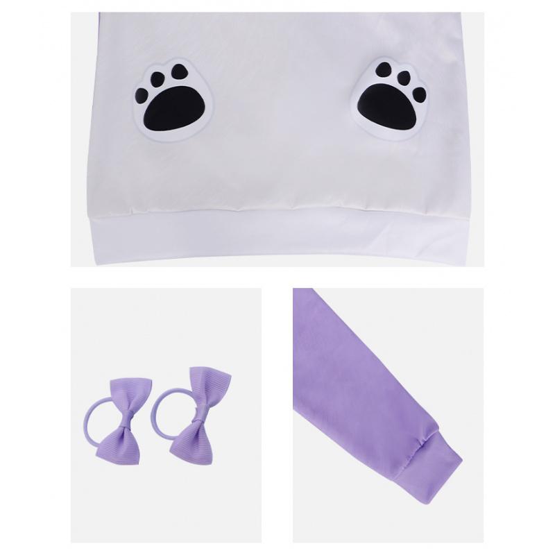 C2 Пижама Команда Истребителей Демонов K-POP Выступление Косплей Карнавальный Костюм Мира Фиолетовый Медведь Толстовка