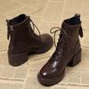 Платформа Женские Ботильоны Каблуки Туфли Зимняя Мода Новые Кожаные Туфли Женские Тенденции 2024 Зимние Сапоги Платье Mujer Chelsea Botas