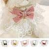 Romantic Bowknot Cat Lace Collar with Adjustable Straps Stylish Lace Mesh Dog Bib