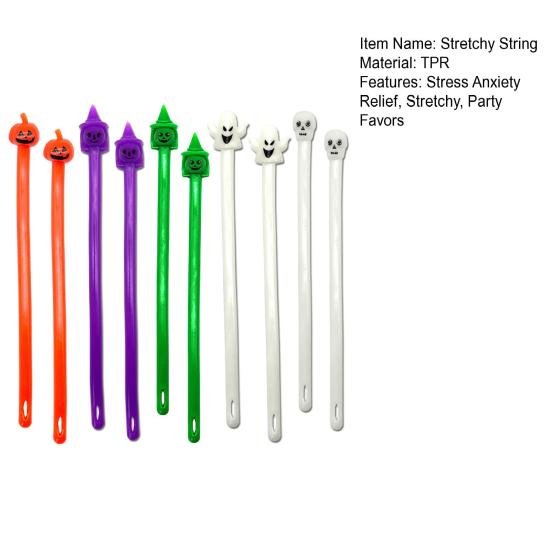 5/10 шт. Хэллоуин Эластичная веревка Сенсорная игрушка Тыква Ведьма Призрак Череп Эластичная лапша Снятие стресса Тревоги ТПР Эластичная веревка Непоседа Игрушка Праздничные сувениры